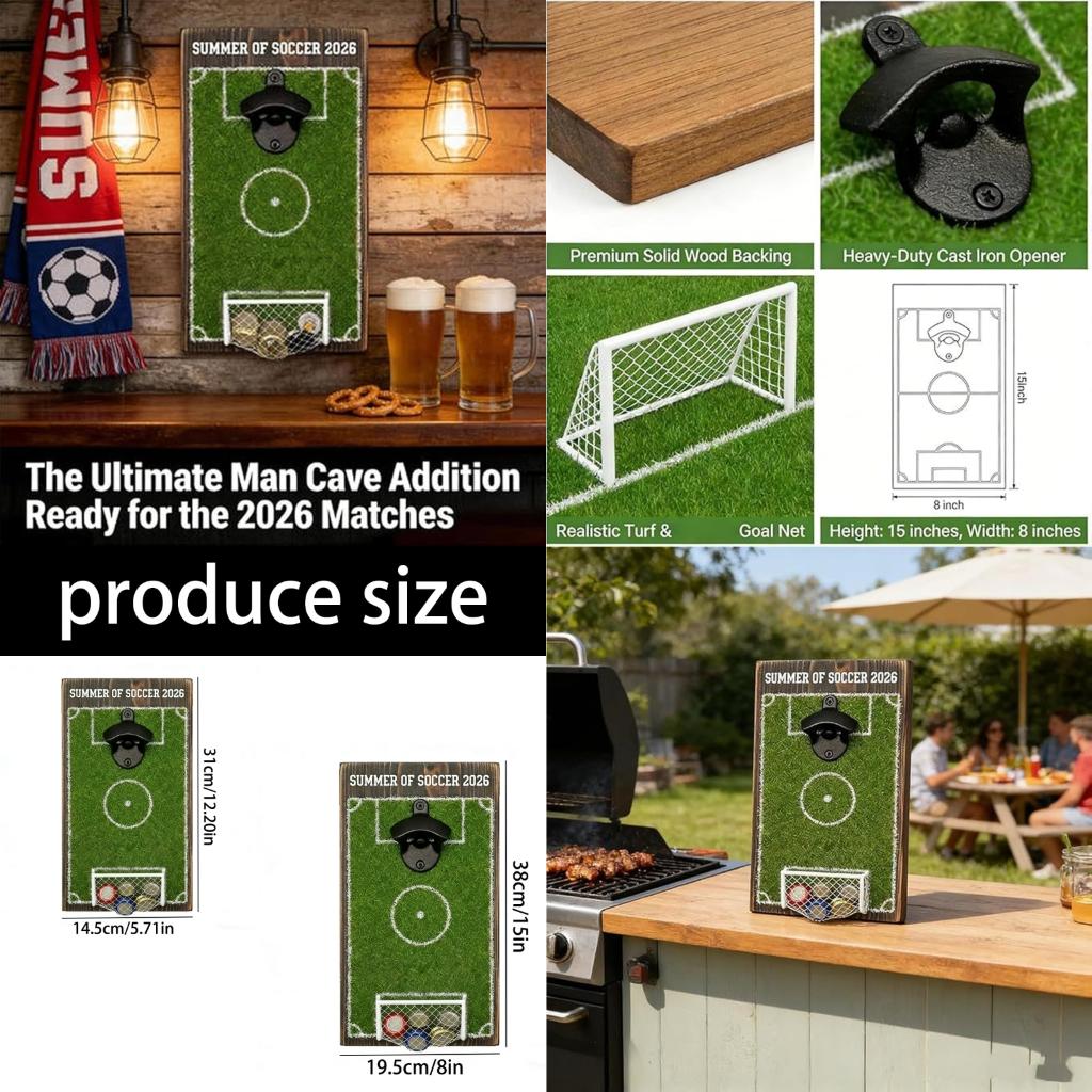 Gardening Tools Unique - Onderhoudende voetbalveldbierflesopener met praktische ingebouwde dopcontainer