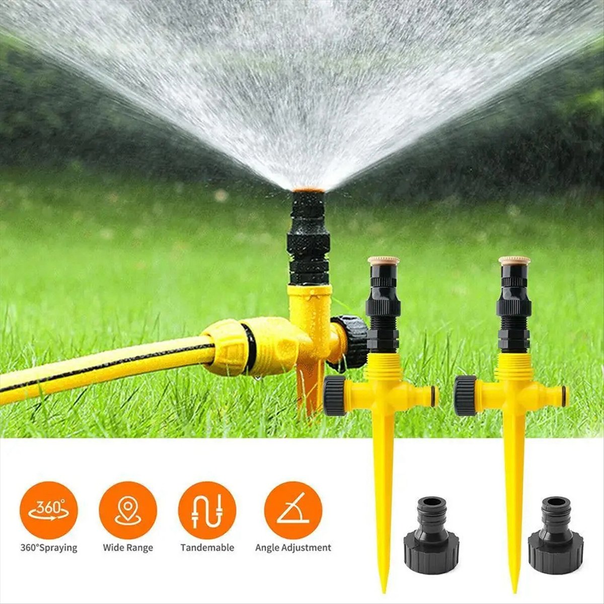 Gardening Tools Yellow - AT16 Tuinsproeier 360 ° Draaiend irrigatiesysteem