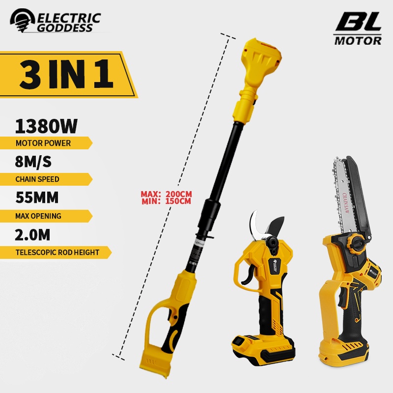 Gardening Tools Basic - Borstelloze 6 Inch Elektrische Kettingzaag Telescopische