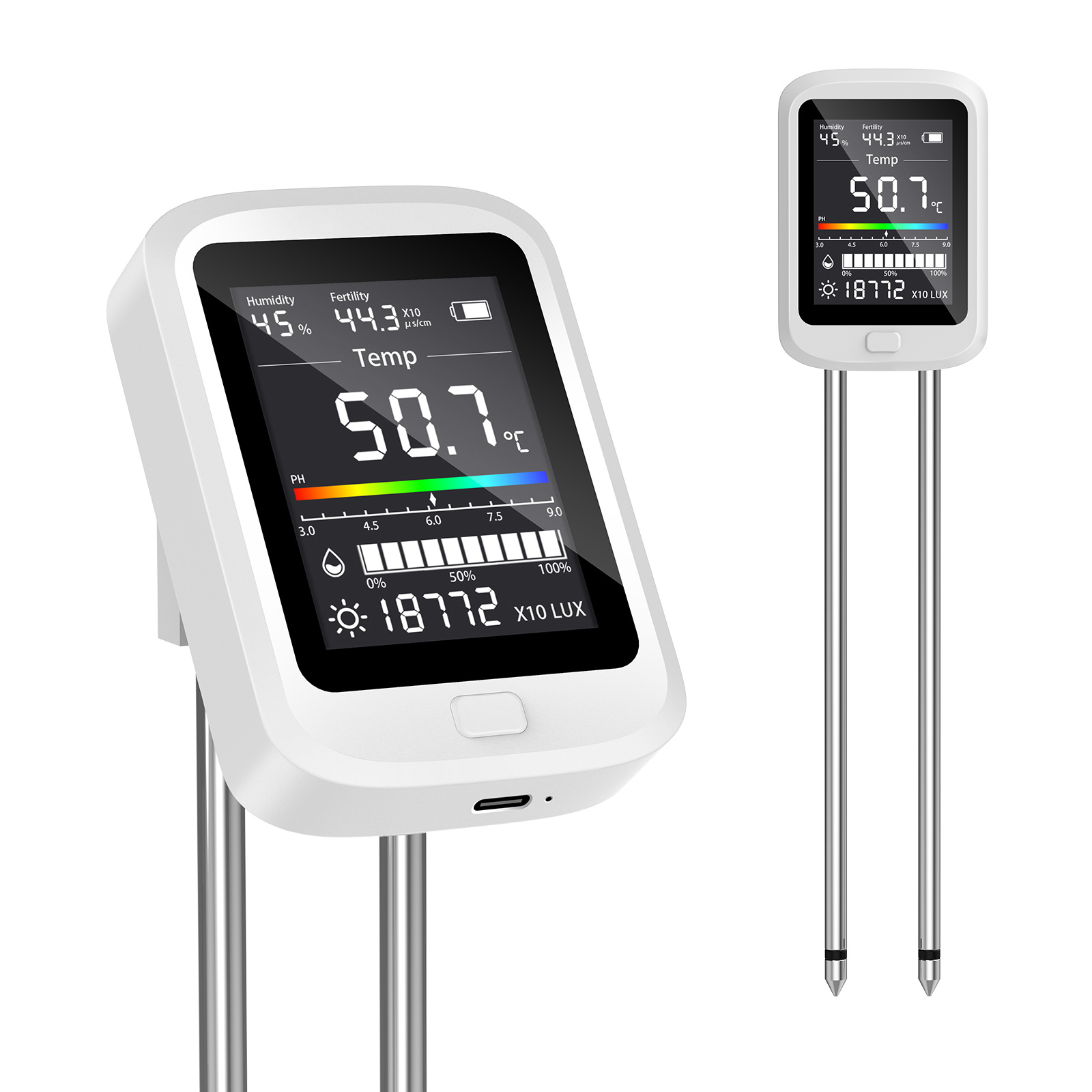 Soil Ph Meter - 6-in-1 Bodemvochtmeter, Hygrometer voor planten met