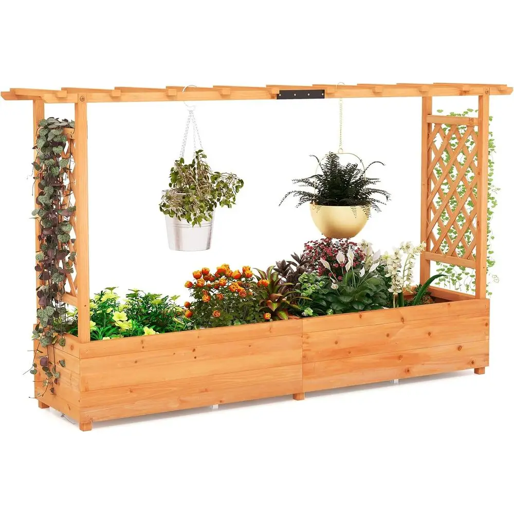Hanging Planter Basket - Verhoogd plantenbak met boogvormig pergola, hangende