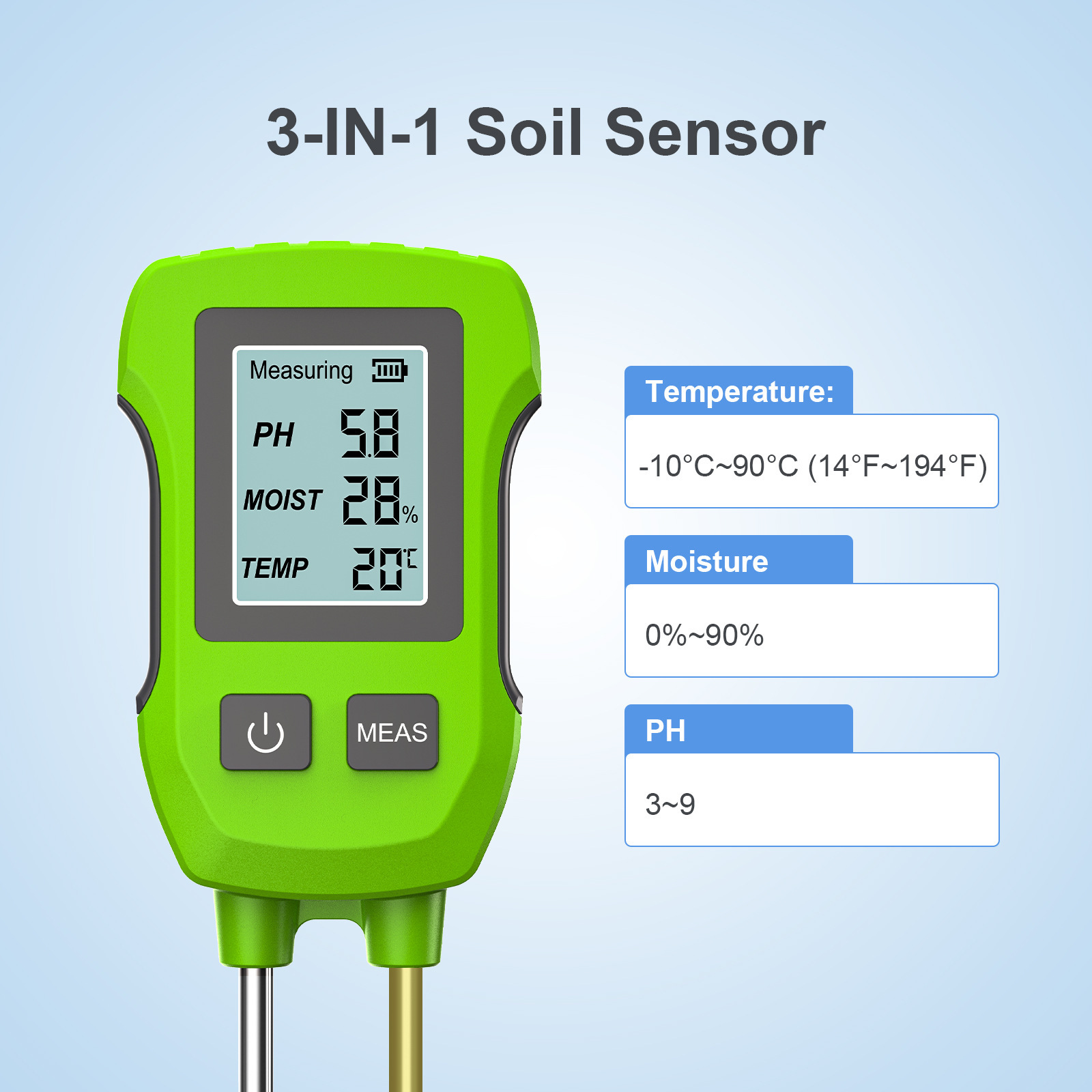 Utility digitaal display 3-in- - Soil Ph Meter recensie en prijs